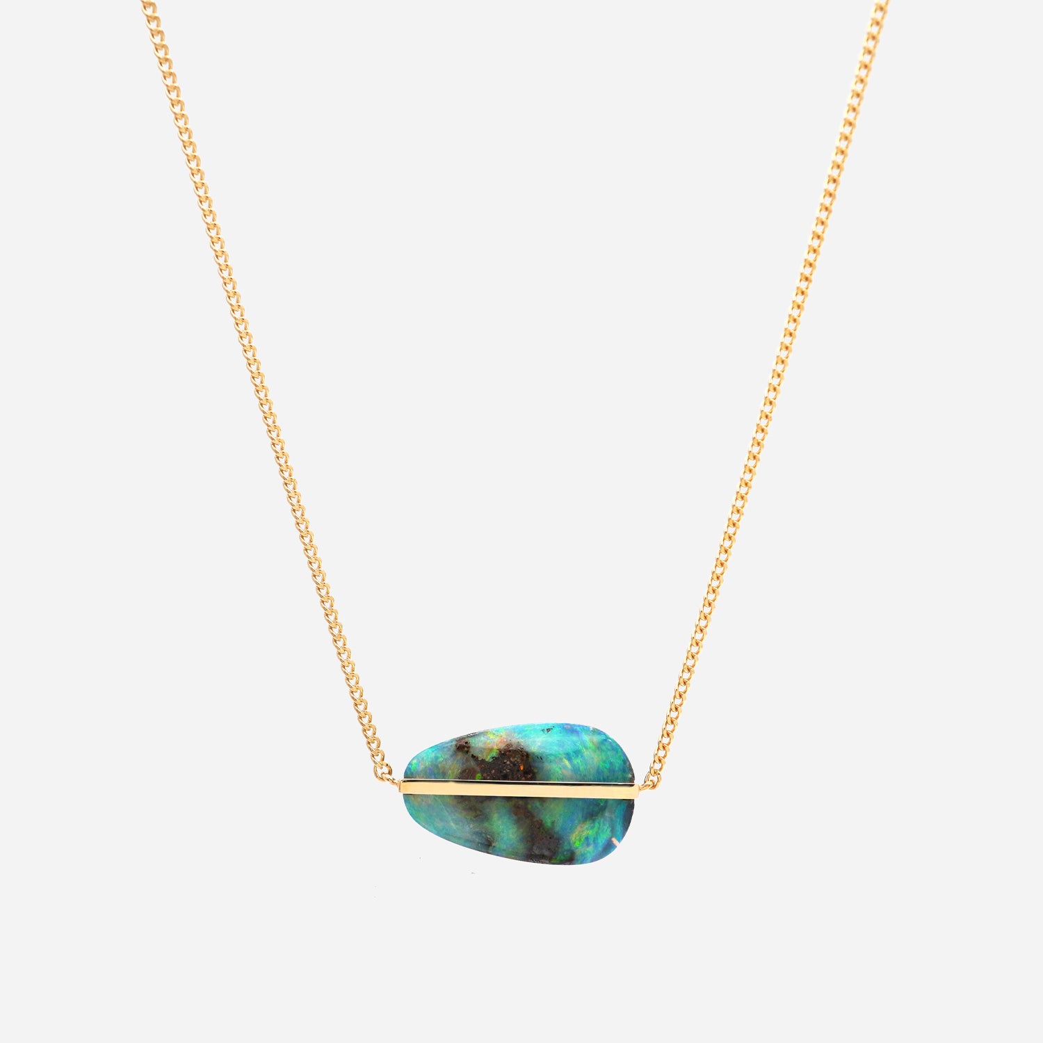 BAND NECKLACE BOULDER OPAL #3549