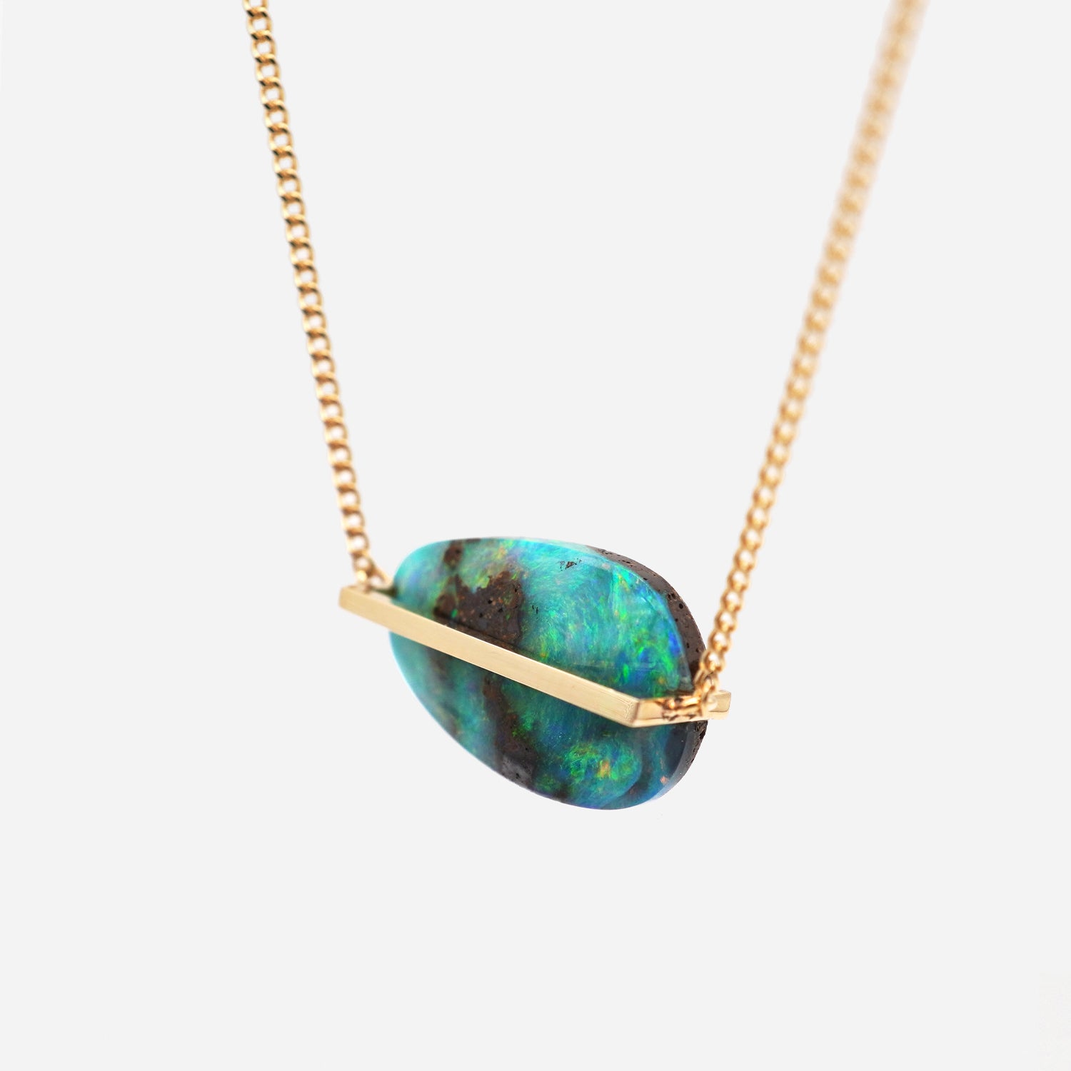 BAND NECKLACE BOULDER OPAL #3549