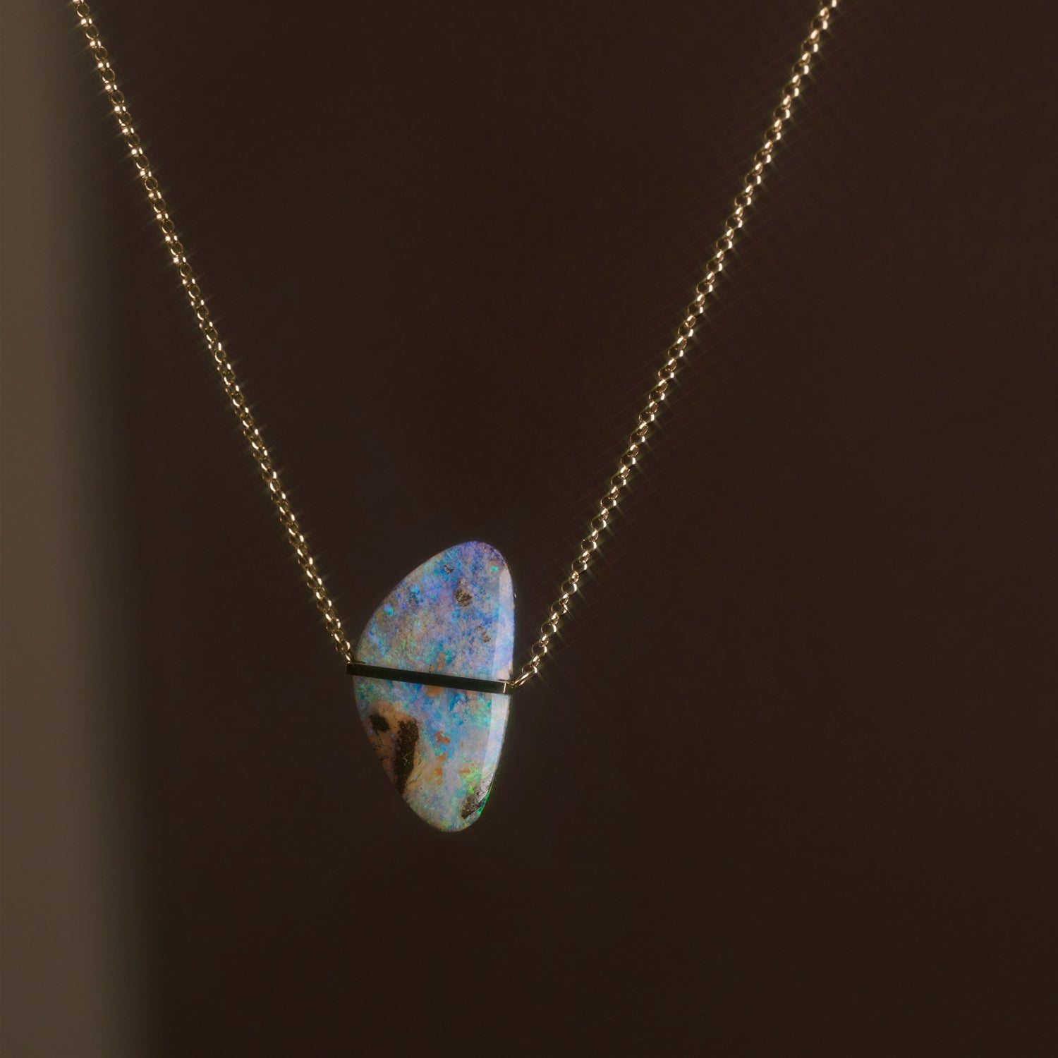 BAND NECKLACE BOULDER OPAL #4002