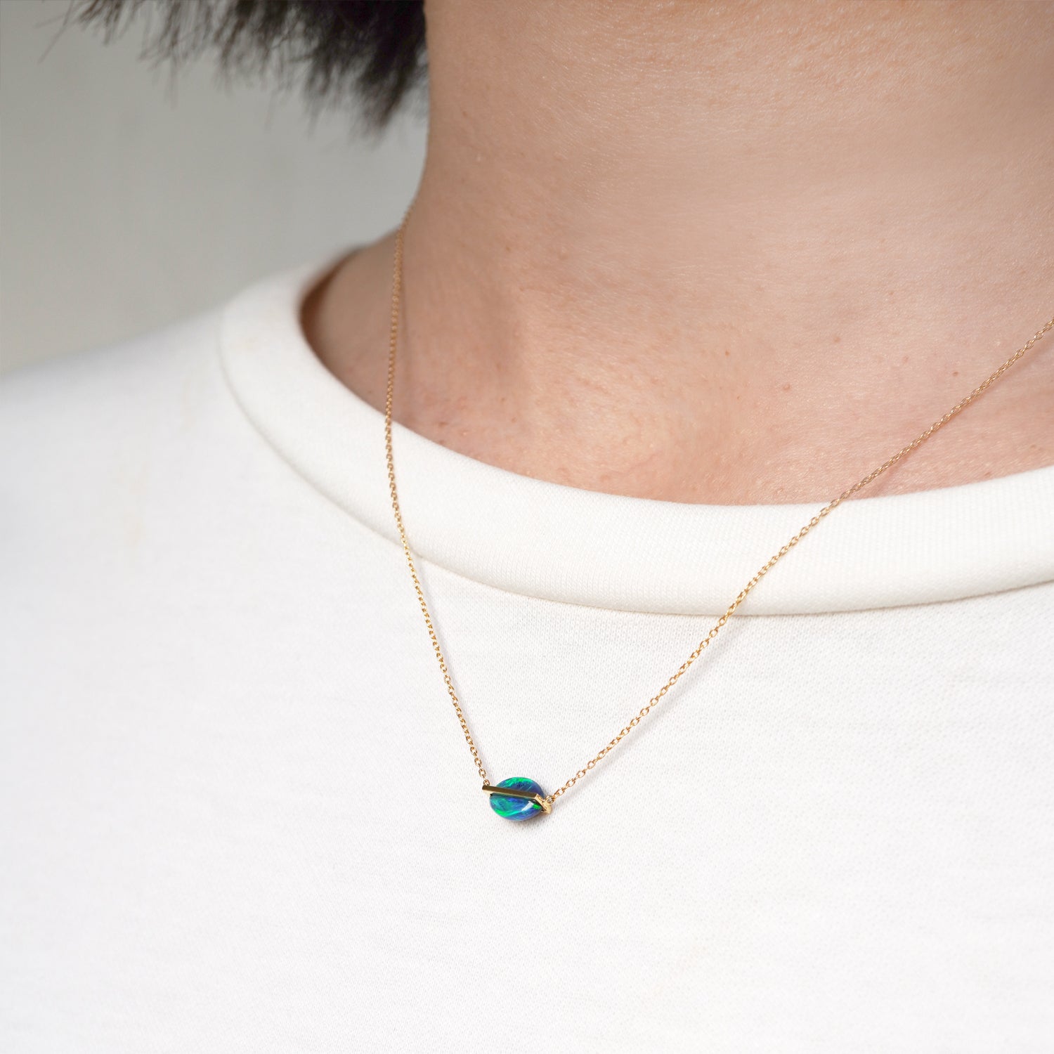 BAND NECKLACE BLACK OPAL #3211