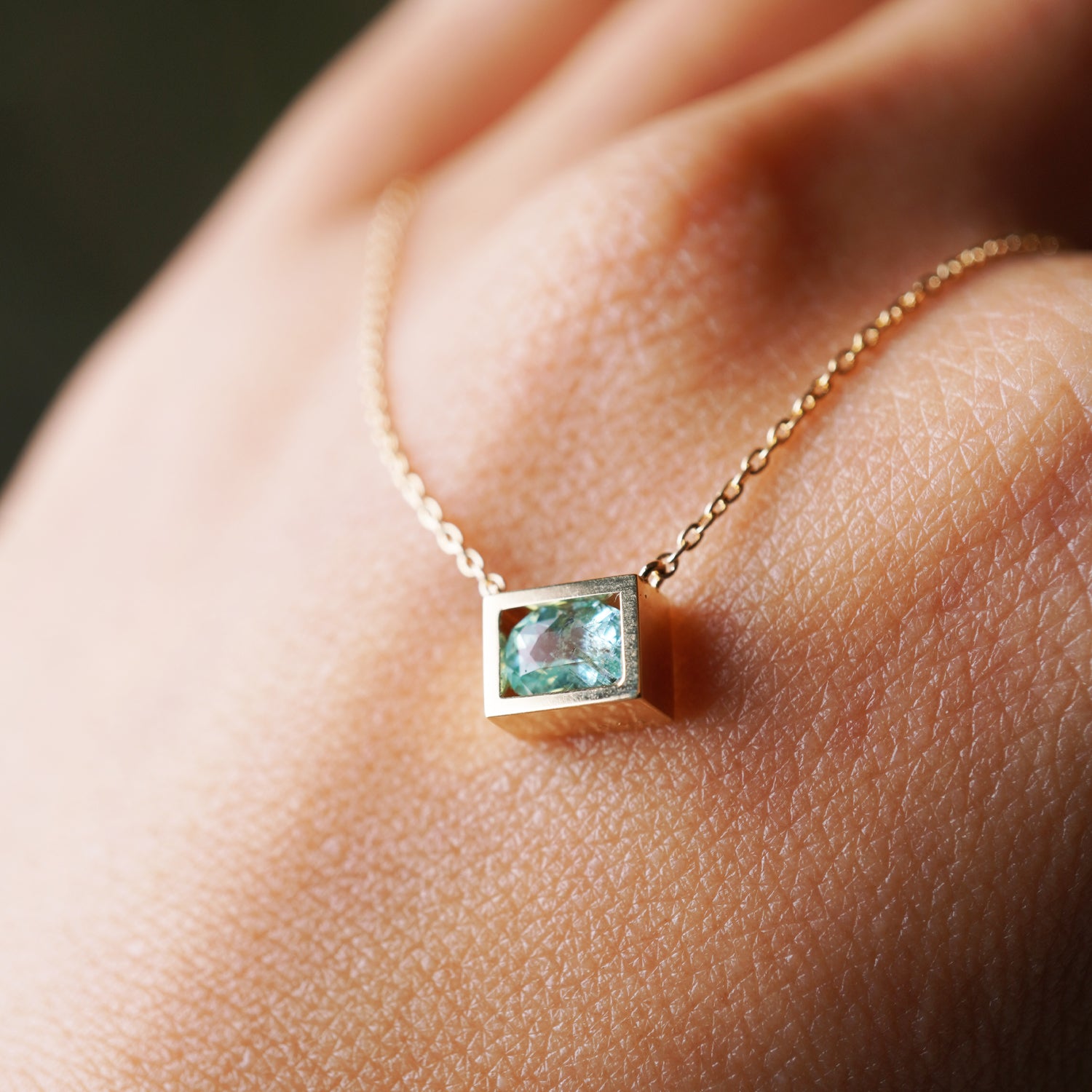 POSITION NECKLACE PARAIBA TOURMALINE0.34ct #4055