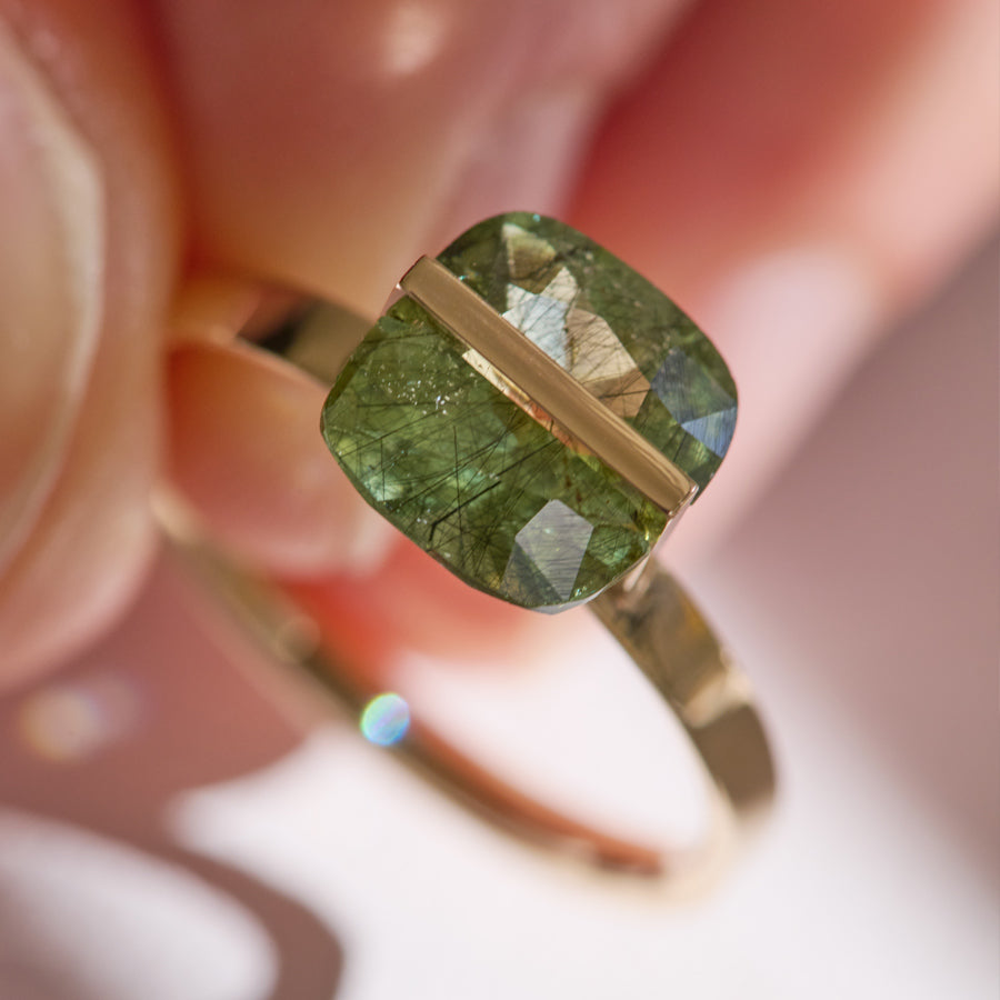 BAND RING RUTIL PERIDOT#4087