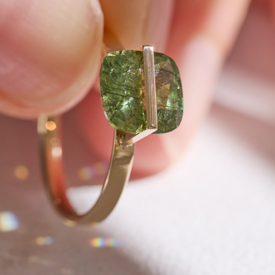 BAND RING RUTIL PERIDOT#4087