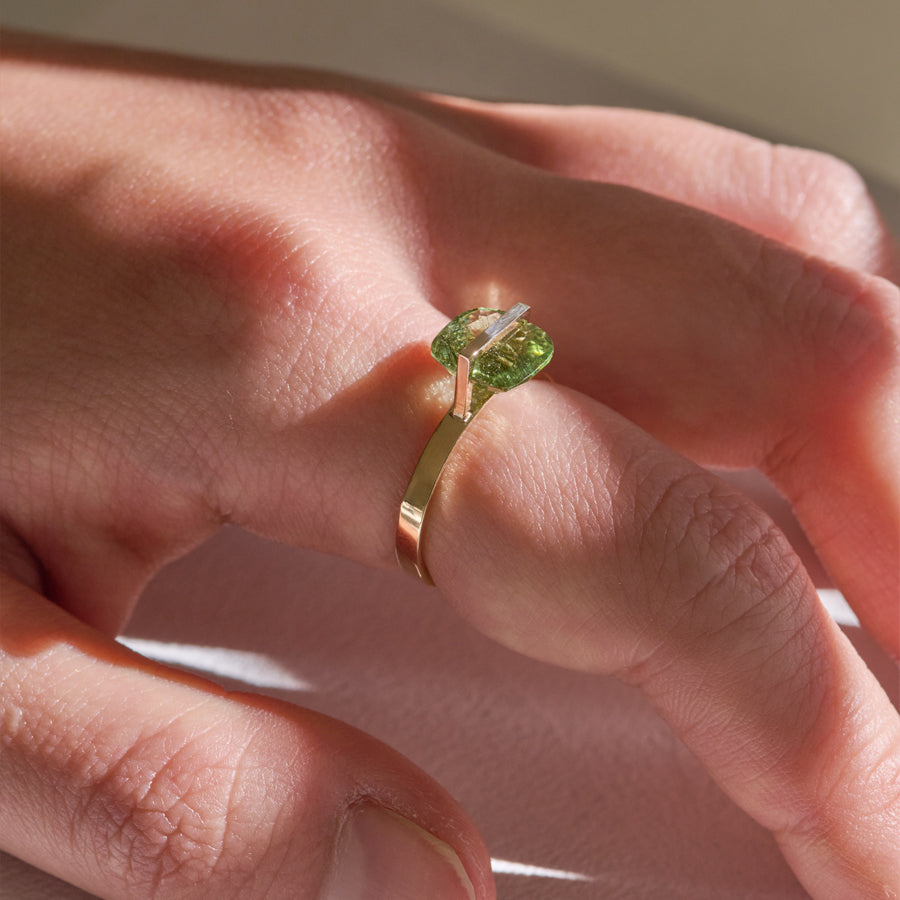 BAND RING RUTIL PERIDOT#4087