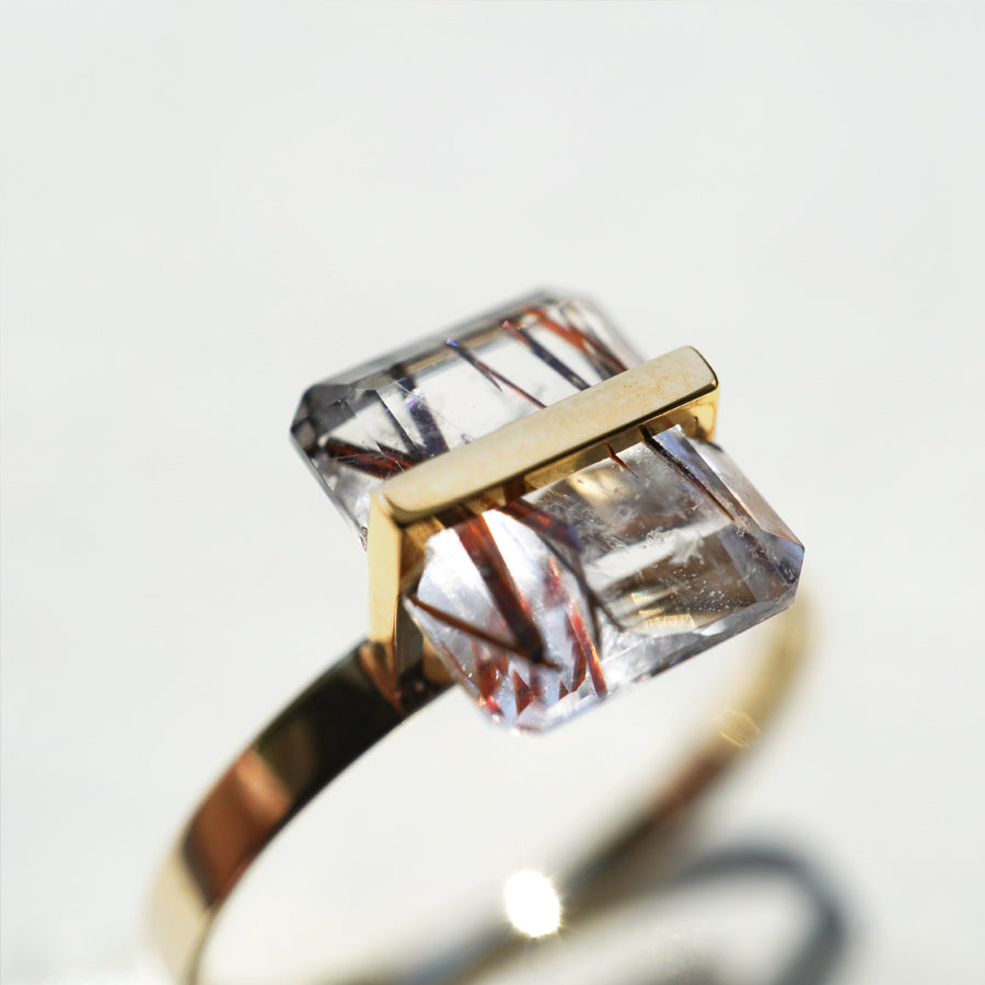 BAND RING RED RUTIL QUARTZ #3367