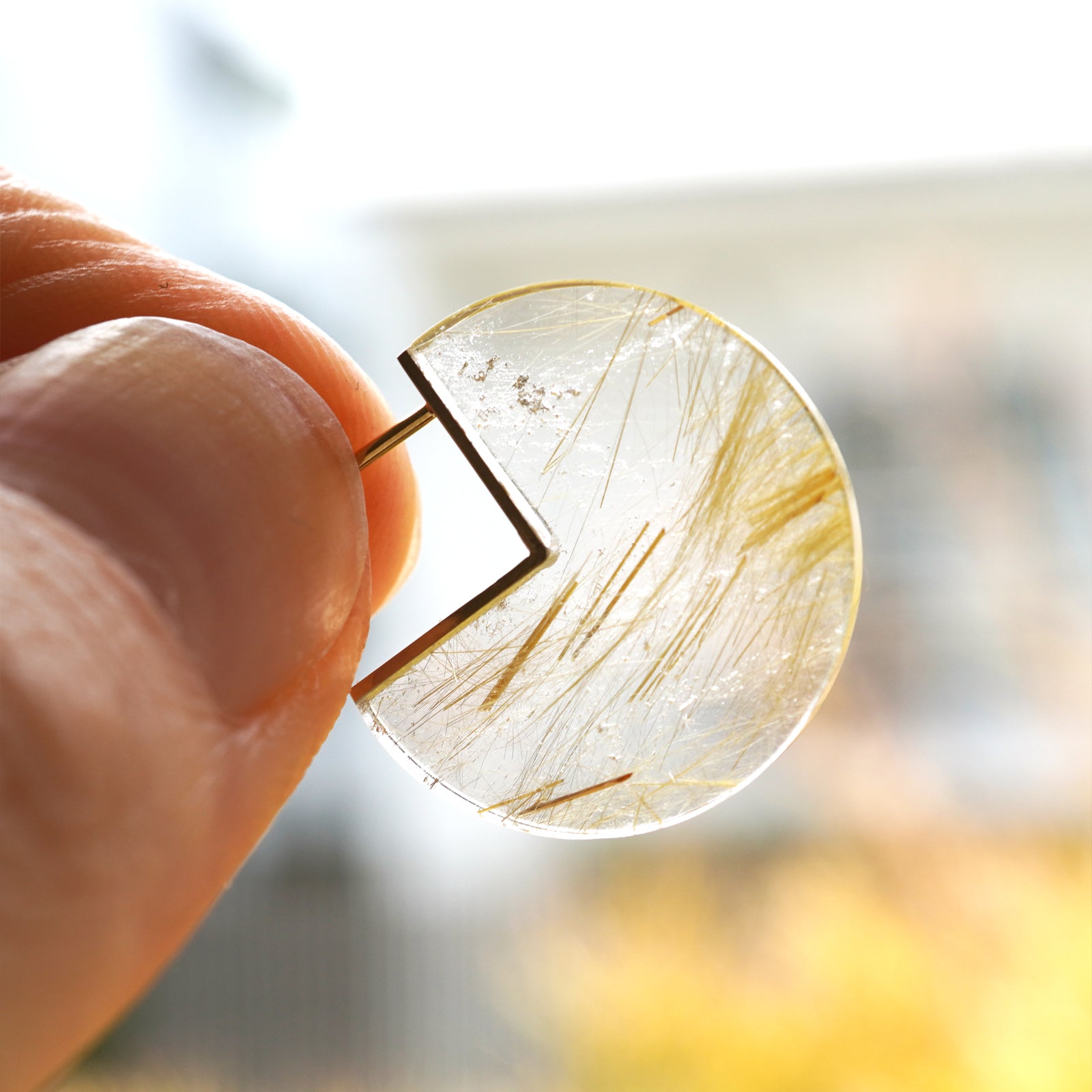 SLICE MINI EARRINGS SINGLE RUTIL QUARTZ #4037