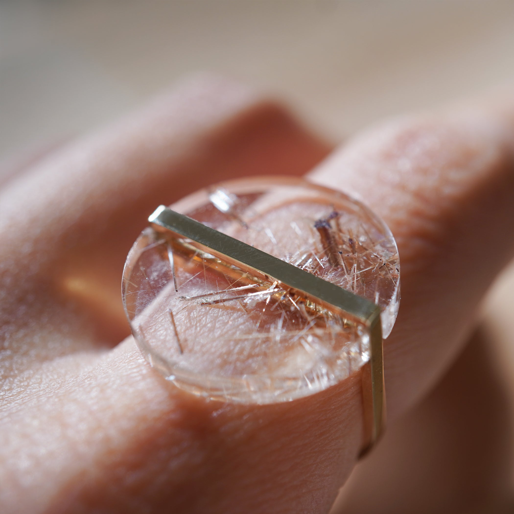 SLICE RING RUTILATED QUARTZ #3475