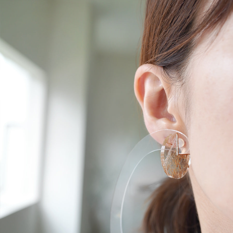 【期間限定】SLICE EARRINGS  Msize RUTIL QUARTZ