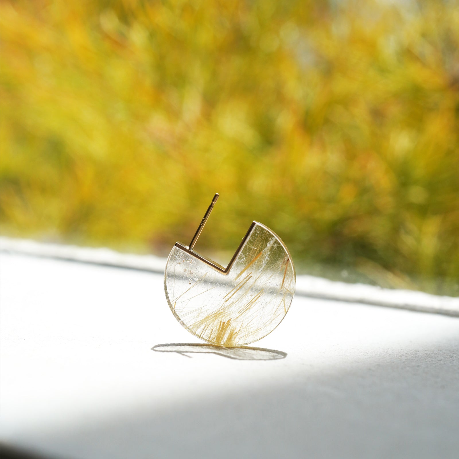 SLICE MINI EARRINGS SINGLE RUTIL QUARTZ #4037