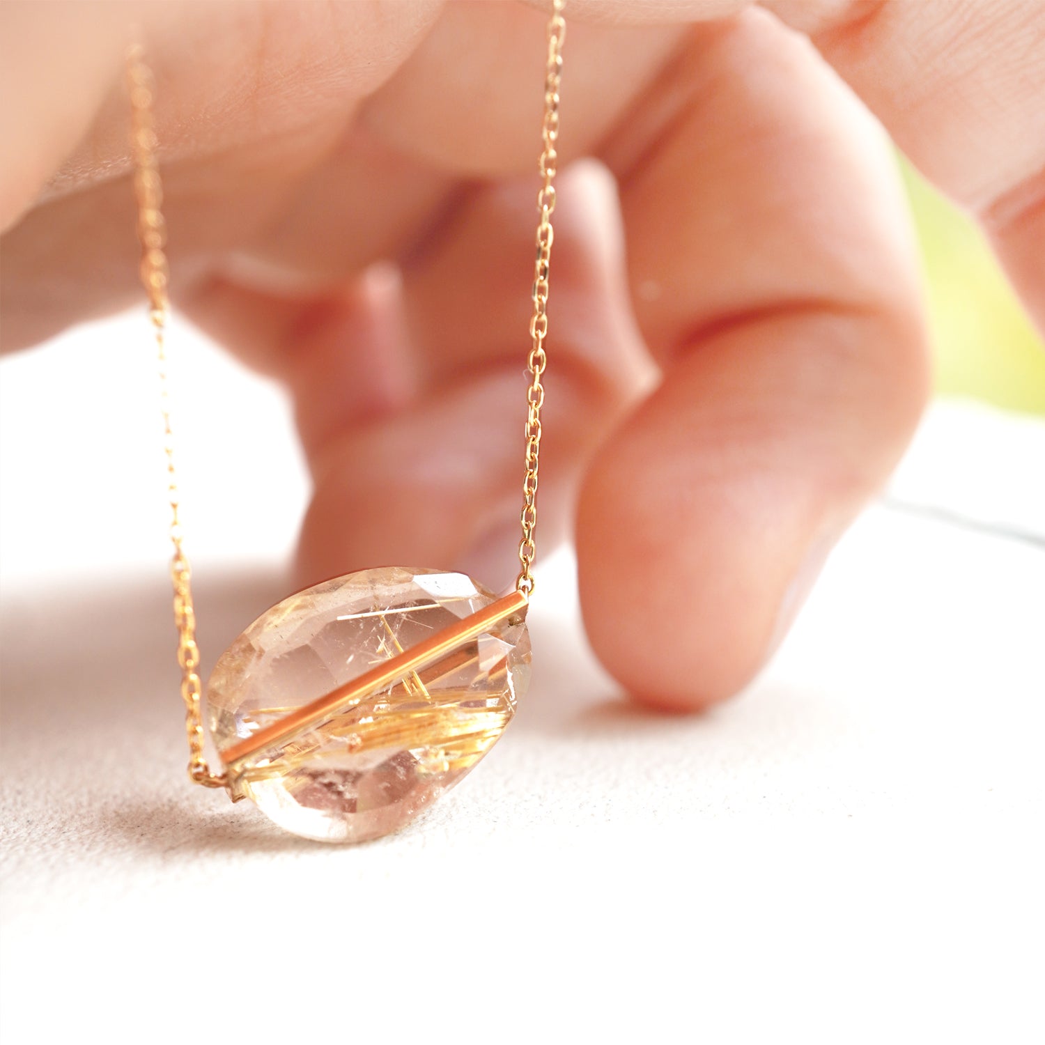 BAND NECKLACE RUTILELATED QUARTZ #2721