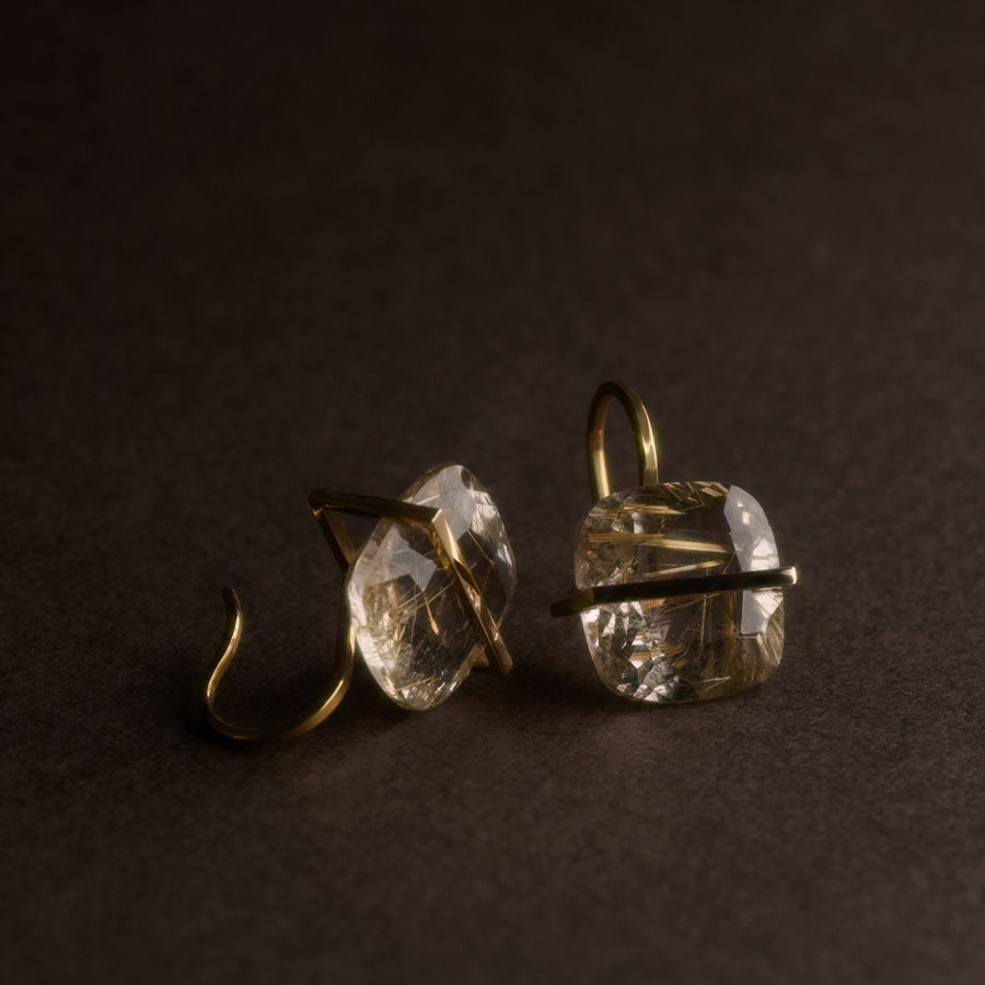 BAND EARRINGS RUTIL QUARTZ #3906