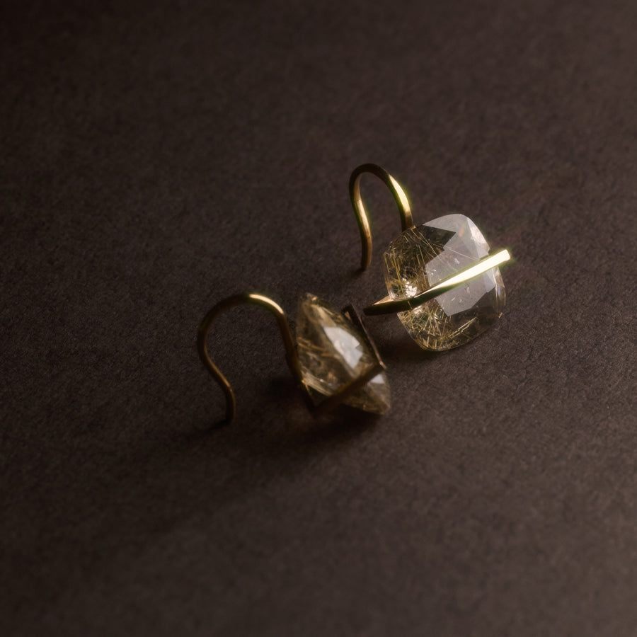 BAND EARRINGS RUTIL QUARTZ #3906