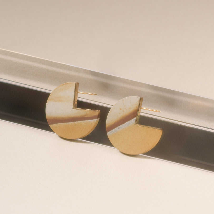 SLICE EARRINGS SANDSTONE#3055
