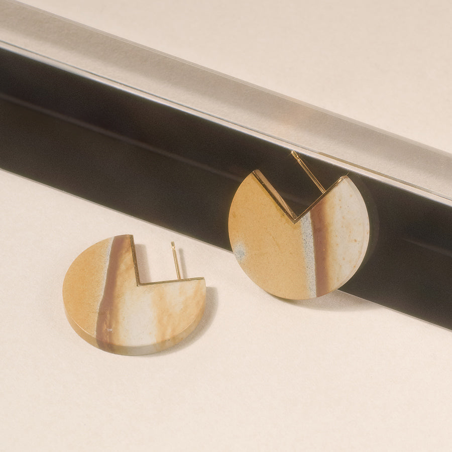 SLICE EARRINGS SANDSTONE#3055