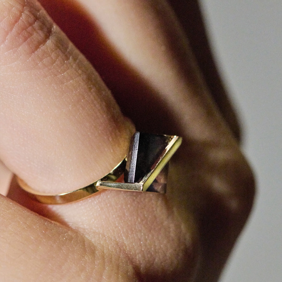 BAND RING SMOKY QUARTZ#3935