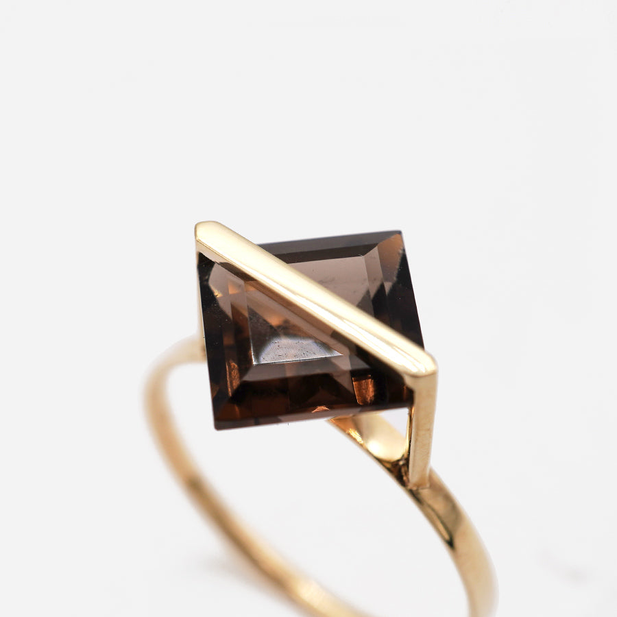 BAND RING SMOKY QUARTZ#3749