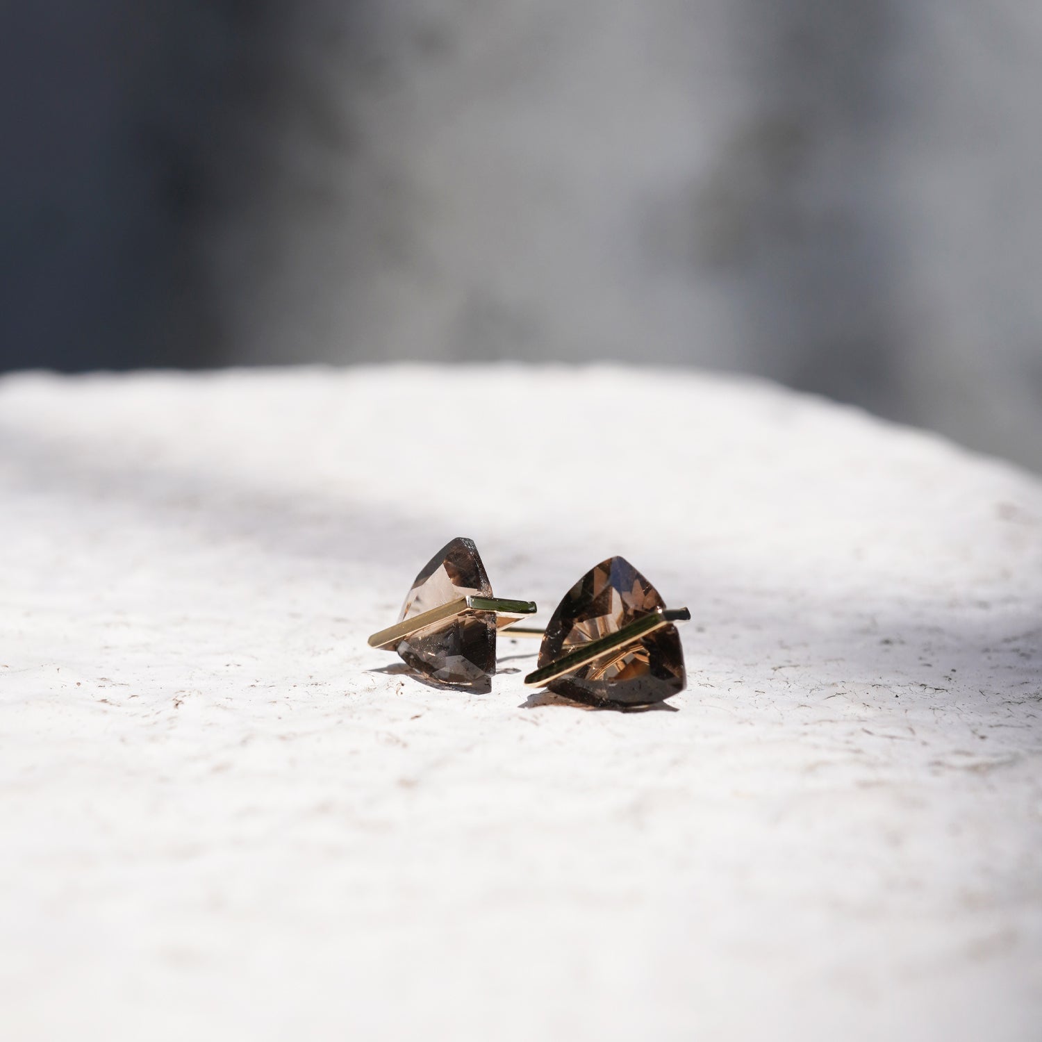 BAND EARRINGS SMOKY QUARTZ #4216