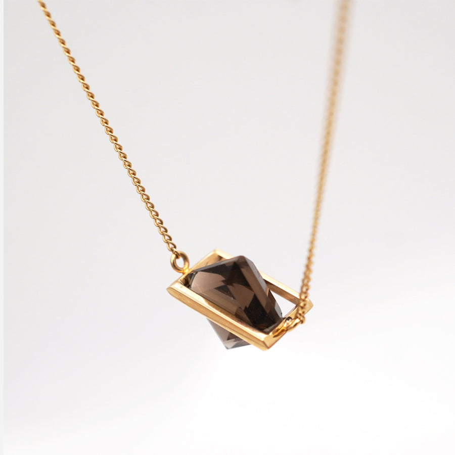 BAND NECKLACE SMOKY QUARTZ #4134