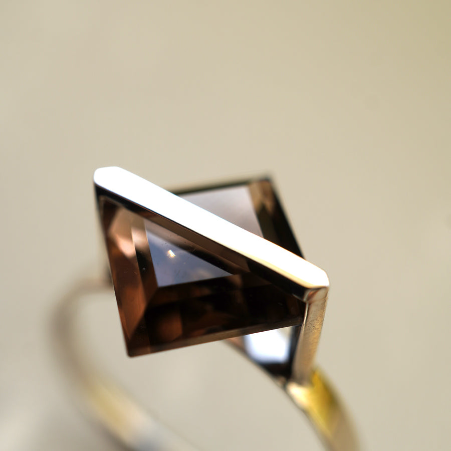 BAND RING SMOKY QUARTZ#3699