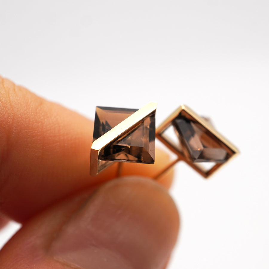 [数量限定] BAND EARRINGS SMOKYQUARTZ &SPOT NECKLACE DIAMOND