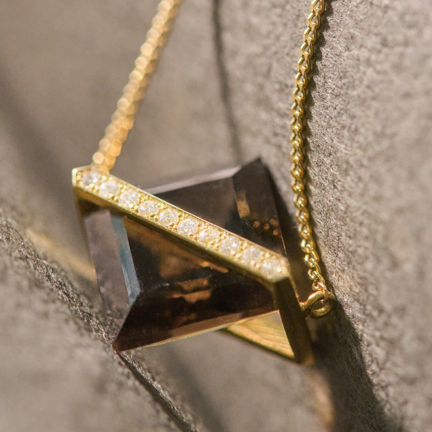 BAND NECKLACE SMOKY QUARTZ＋DIAMOND #3713