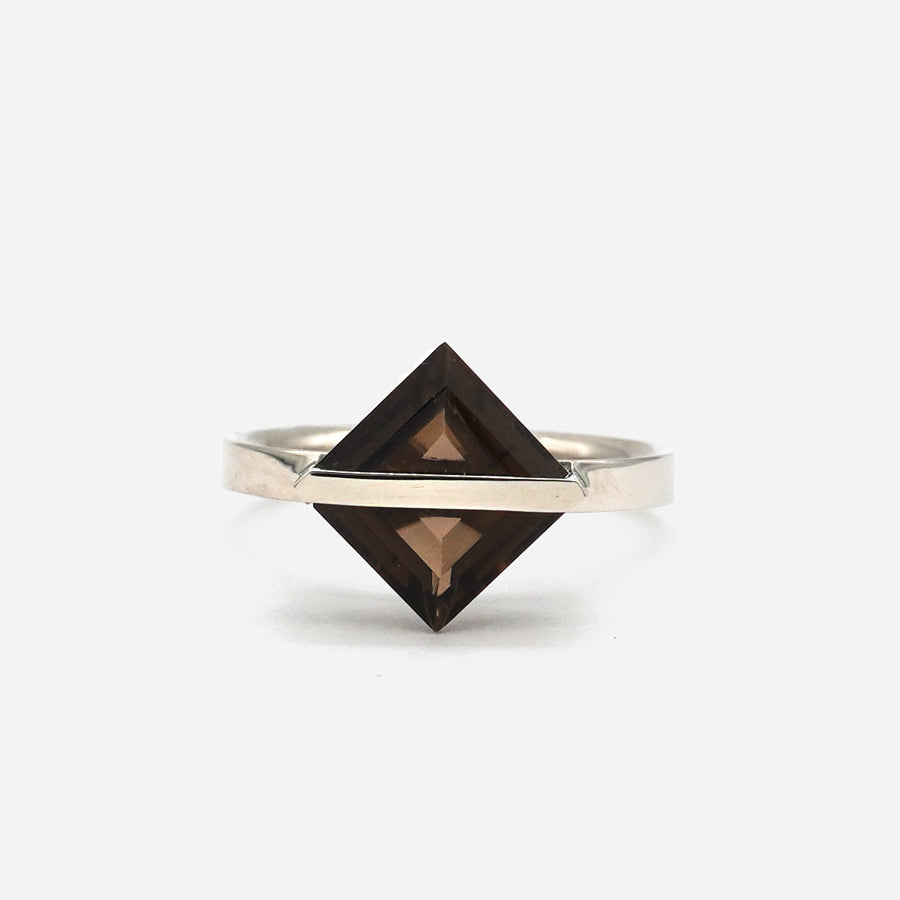 BAND RING SMOKY QUARTZ#3699