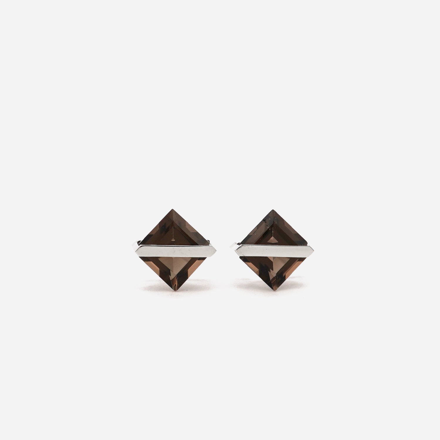 BAND EARRINGS SMOKY QUARTZ #3733