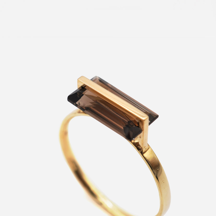 BAND RING SMOKY QUARTZ#3617