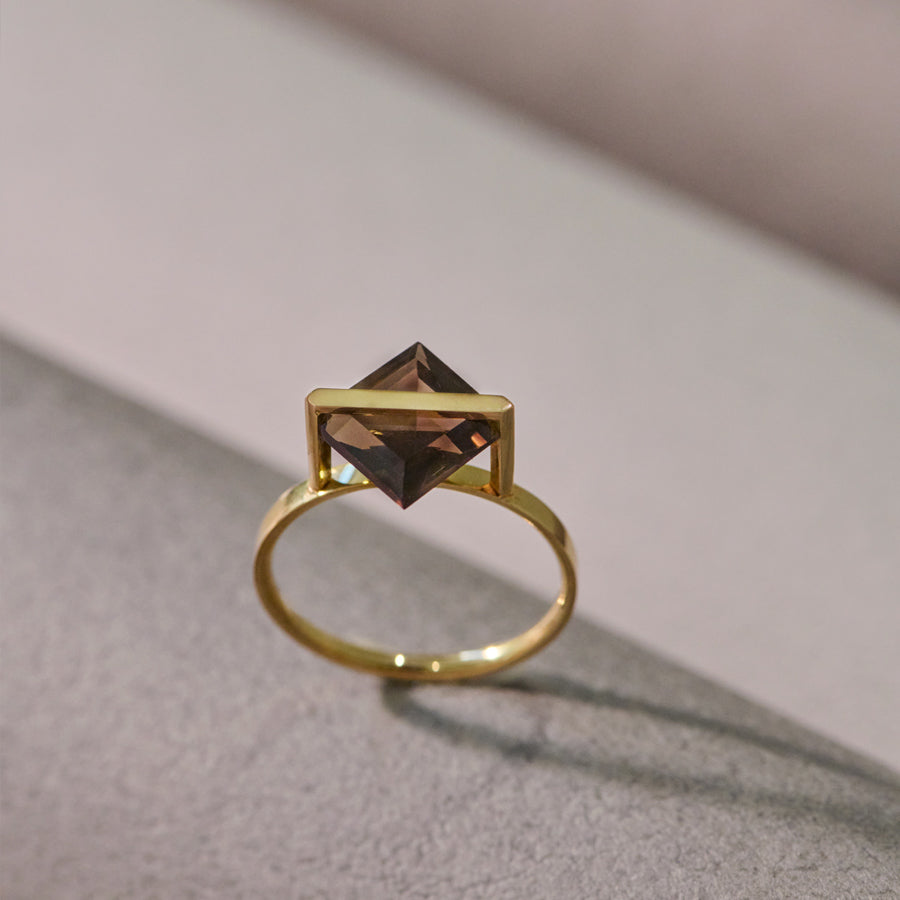 BAND RING SMOKY QUARTZ#3935
