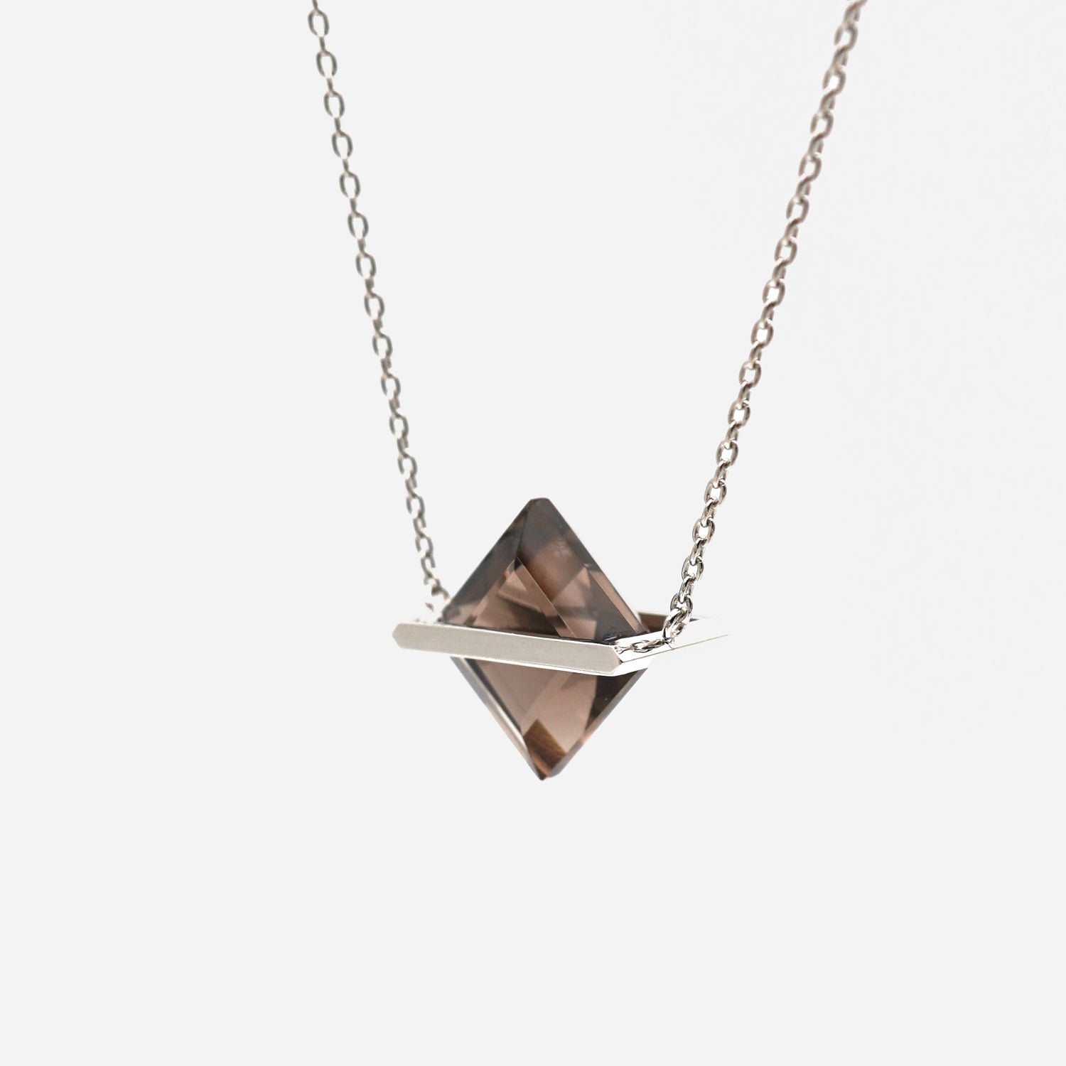BAND NECKLACE SMOKY QUARTZ#3827