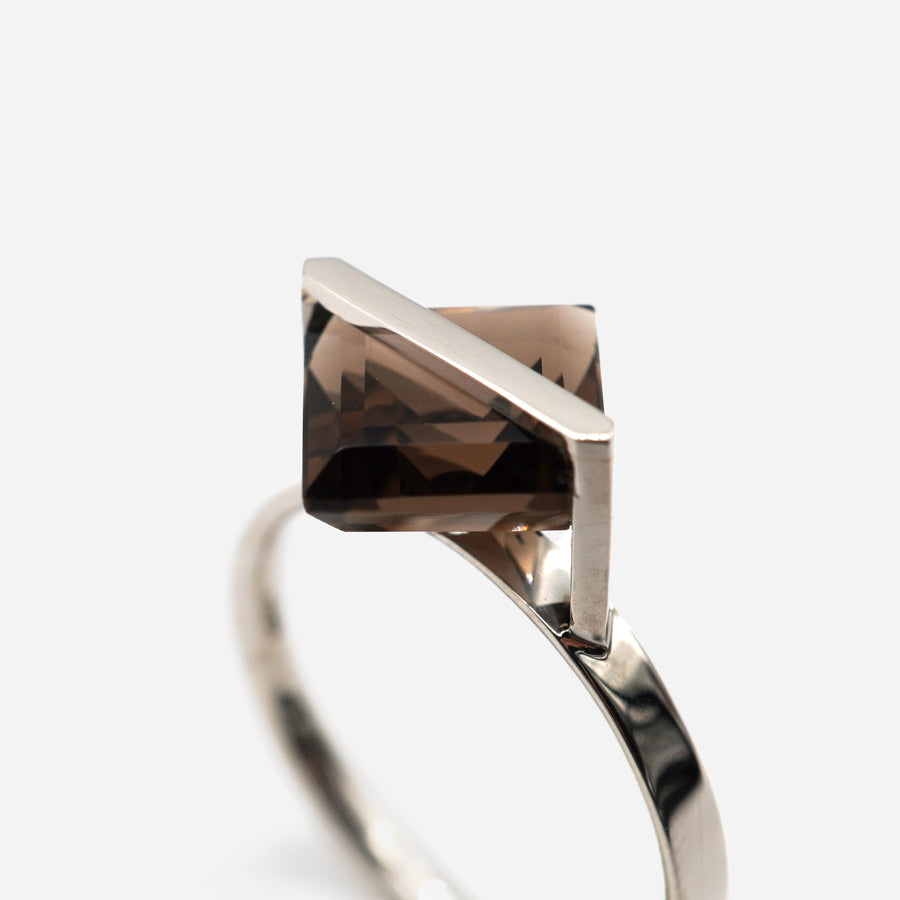 BAND RING SMOKY QUARTZ#3699