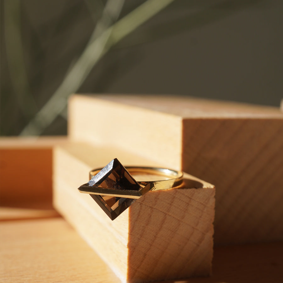 BAND RING SMOKY QUARTZ#4031