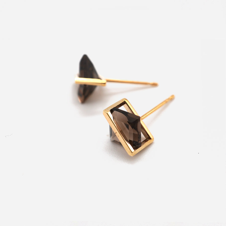 BAND EARRINGS SMOKY QUARTZ #3985