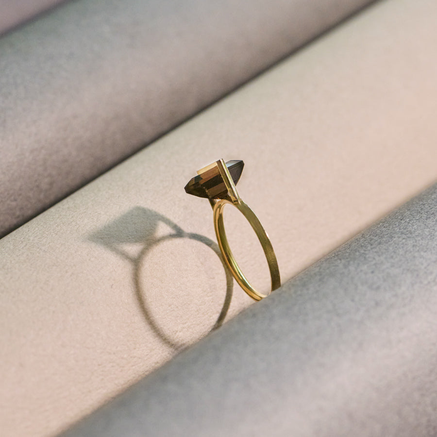 BAND RING SMOKY QUARTZ#3935