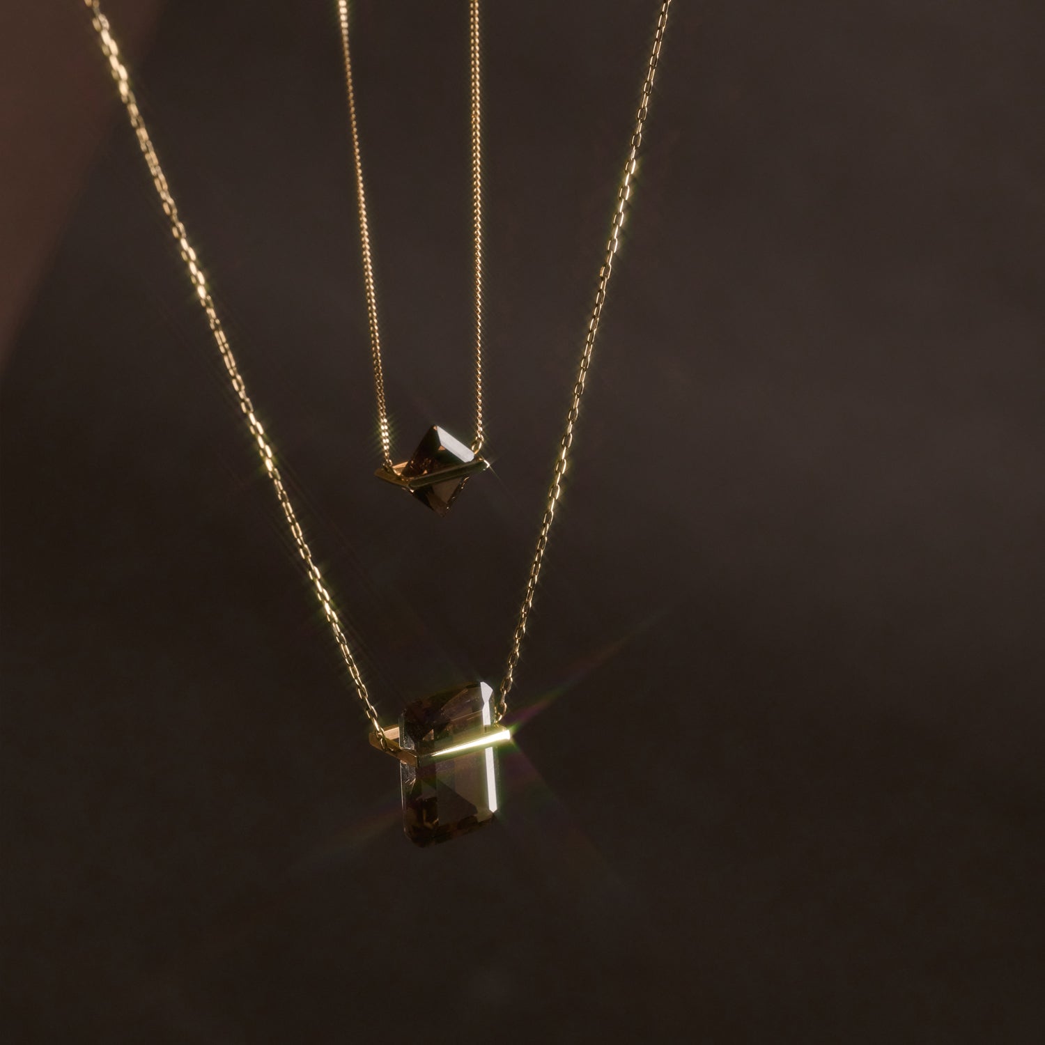 BAND NECKLACE SMOKY QUARTZ #3166