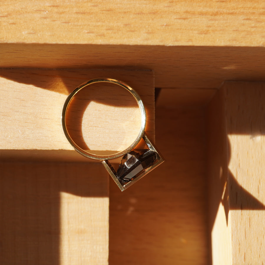 BAND RING SMOKY QUARTZ#4031