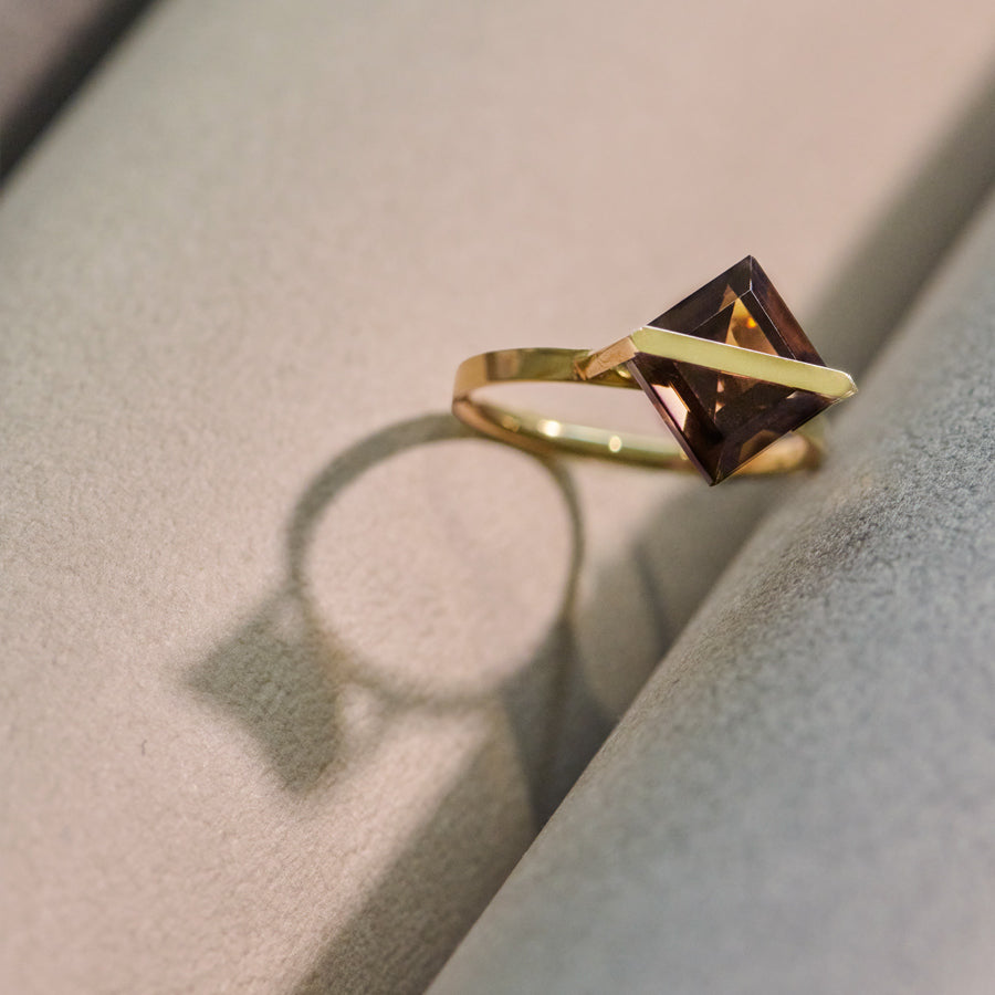 BAND RING SMOKY QUARTZ#3935