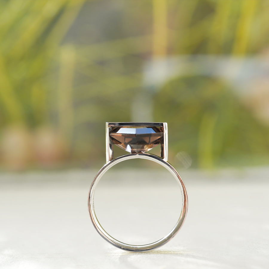 BAND RING SMOKY QUARTZ#3699