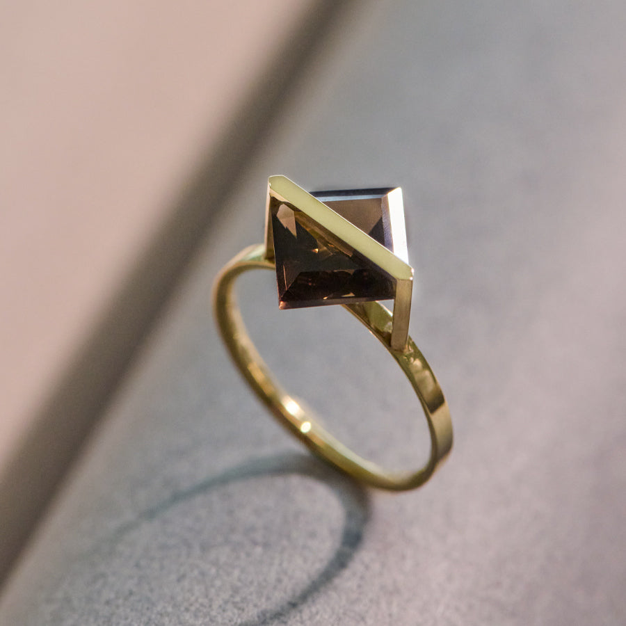 BAND RING SMOKY QUARTZ#3935