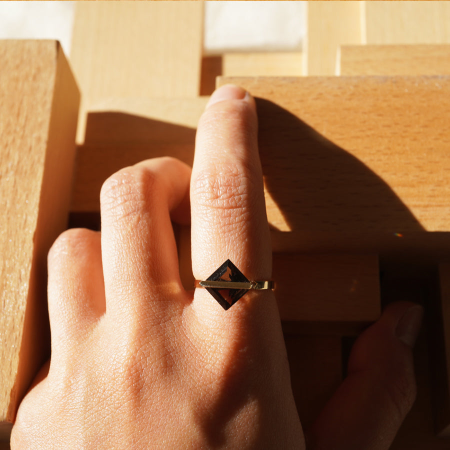 BAND RING SMOKY QUARTZ#4031