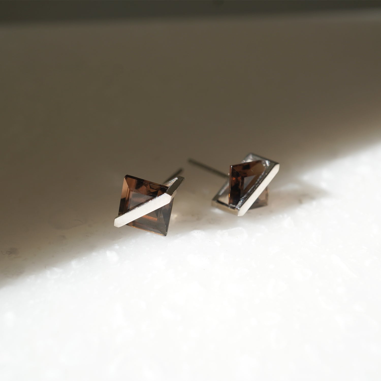 BAND EARRINGS SMOKY QUARTZ #3733