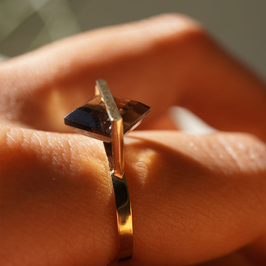 BAND RING SMOKY QUARTZ#4031