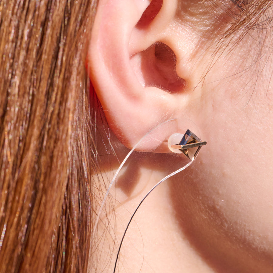 BAND EARRINGS SMOKY QUARTZ #4091