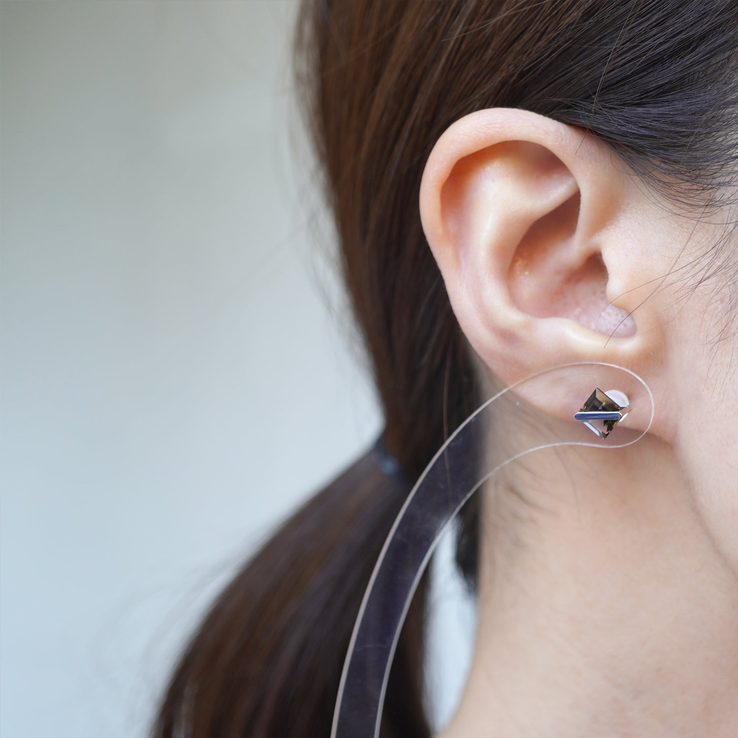 BAND EARRINGS SMOKY QUARTZ #3733