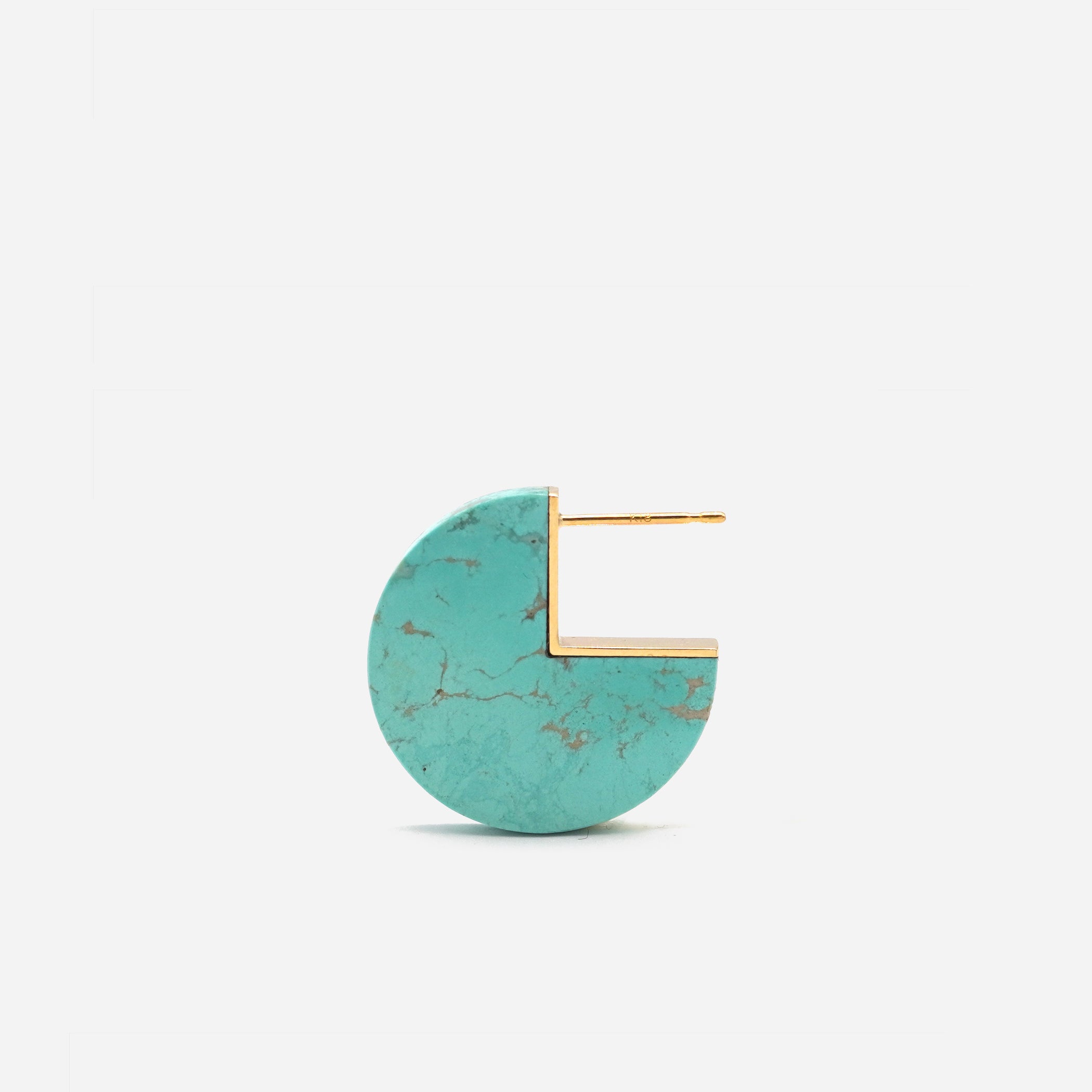 SLICE MINI EARRINGS SINGLE TURQUOISE #3916