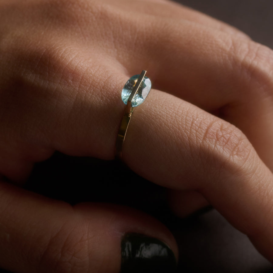 BAND RING BLUE ZIRCON #3990