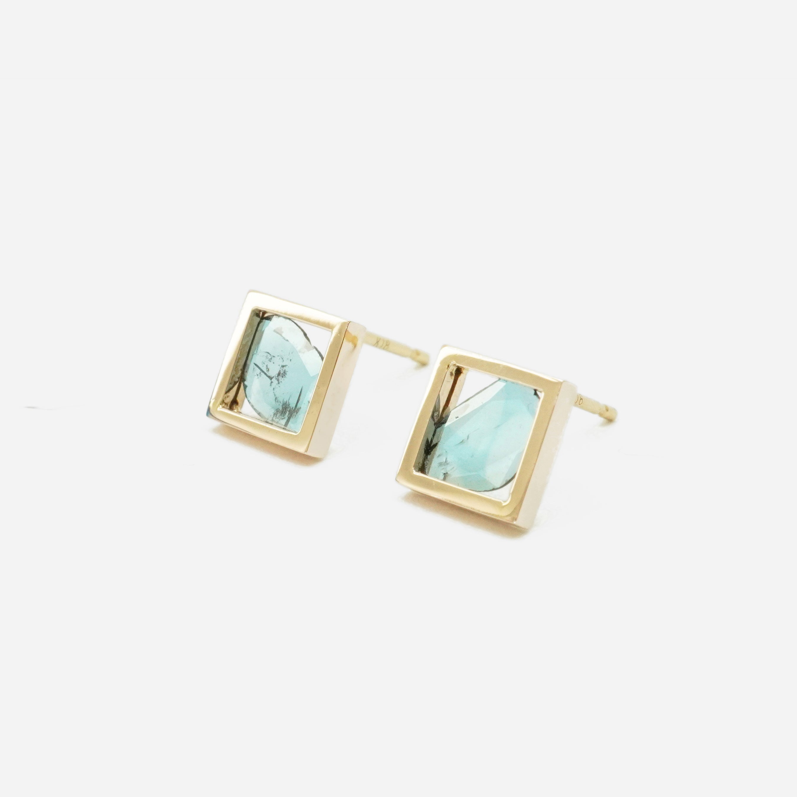 SLICE DIAMOND EARRINGS BLUE #1004