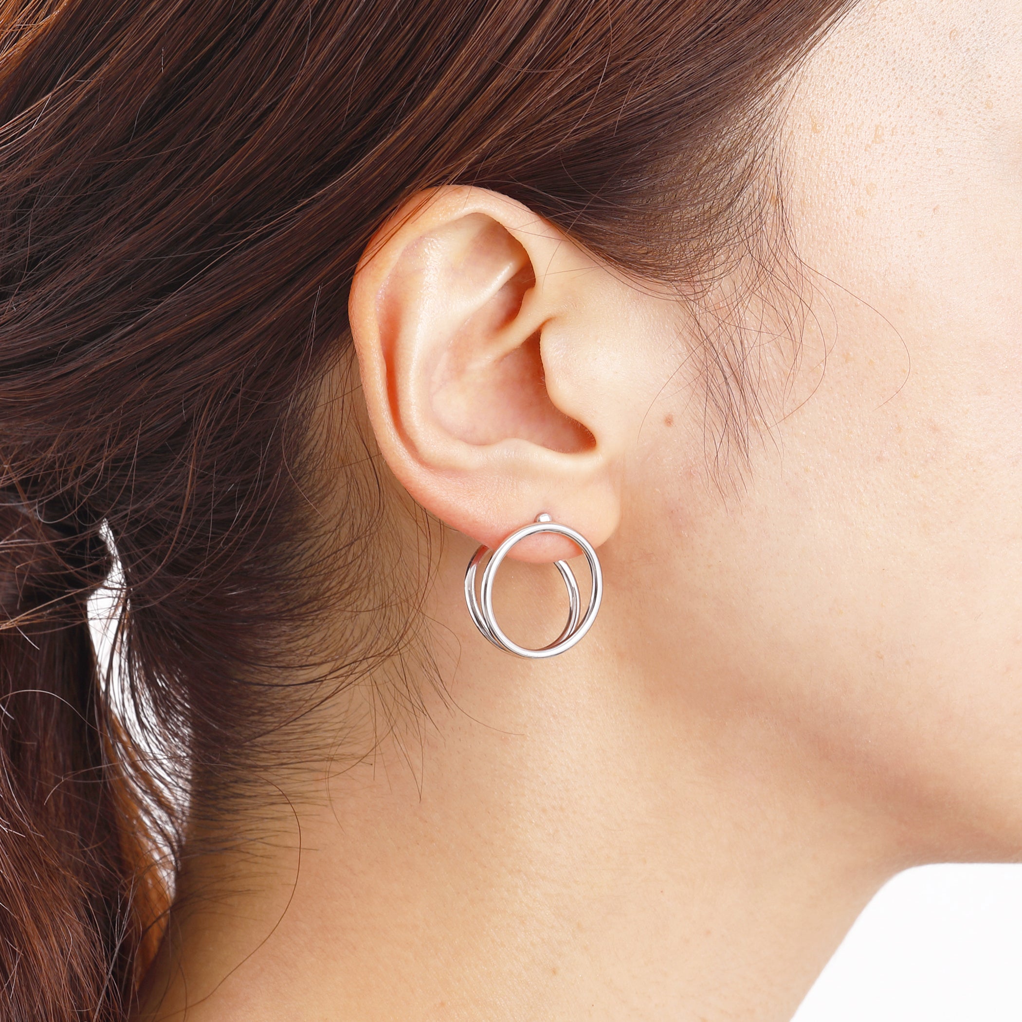 CLIP thick L silver EARRING