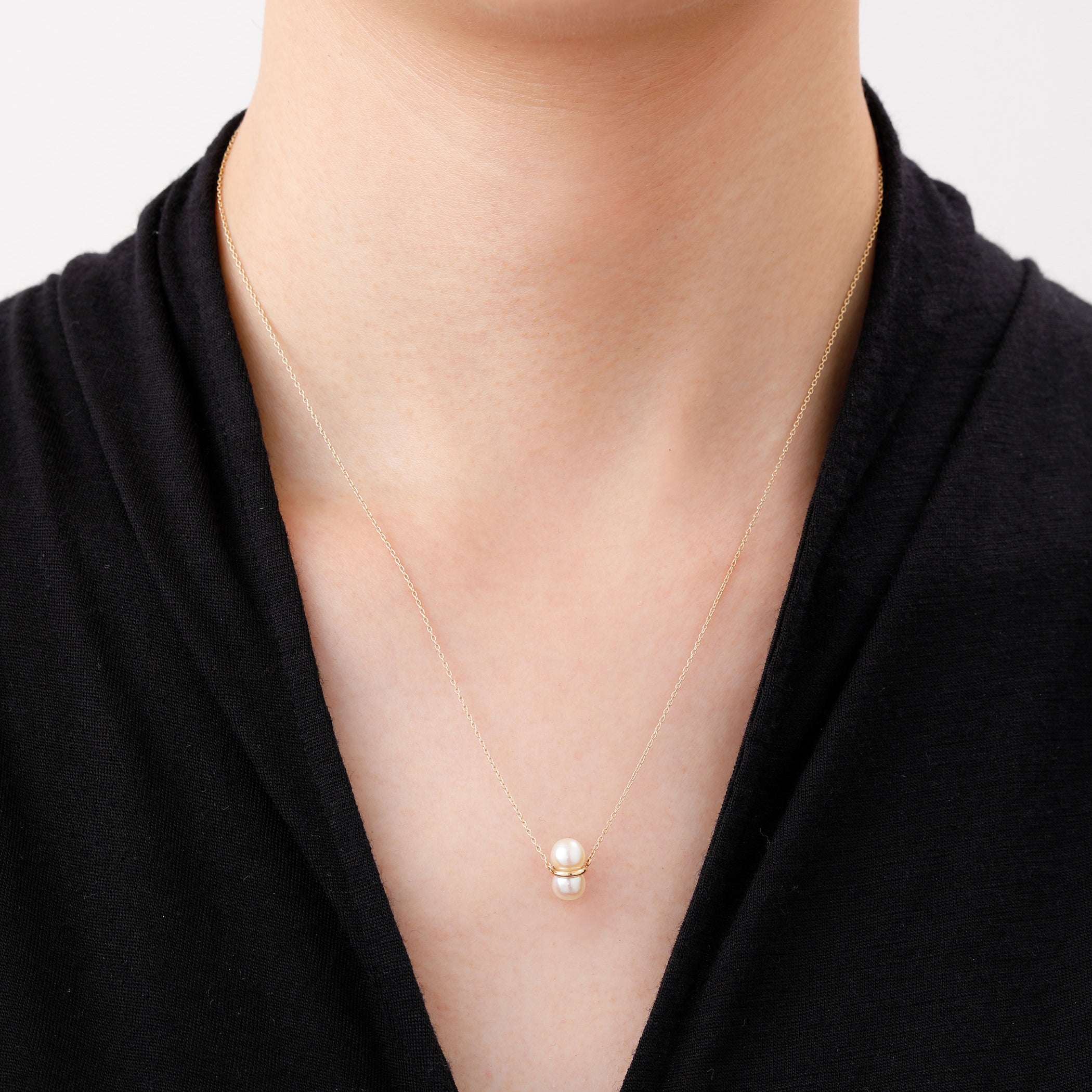 TWIN PEARL NECKLACE M