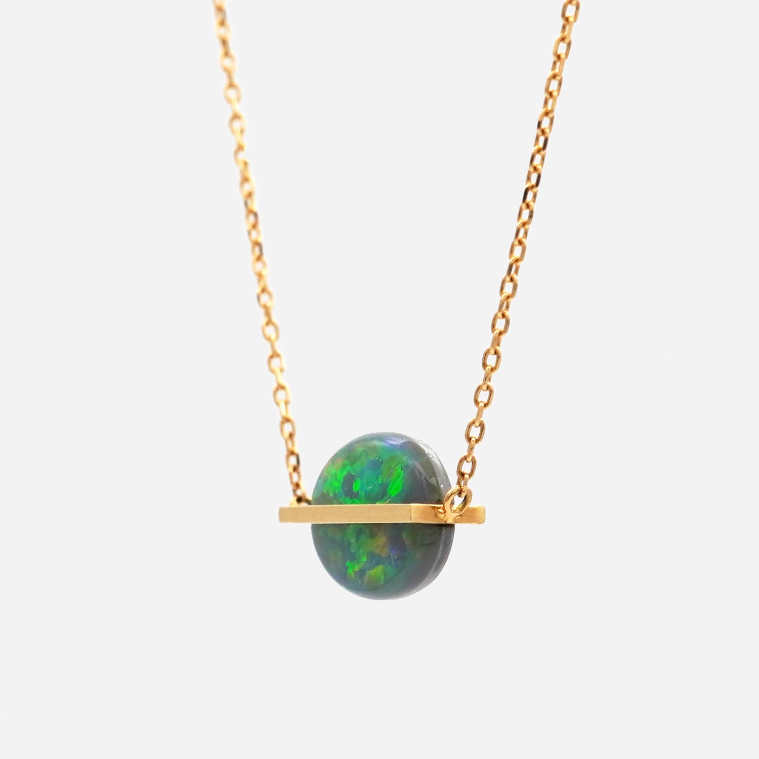 BAND NECKLACE BLACK OPAL #2359